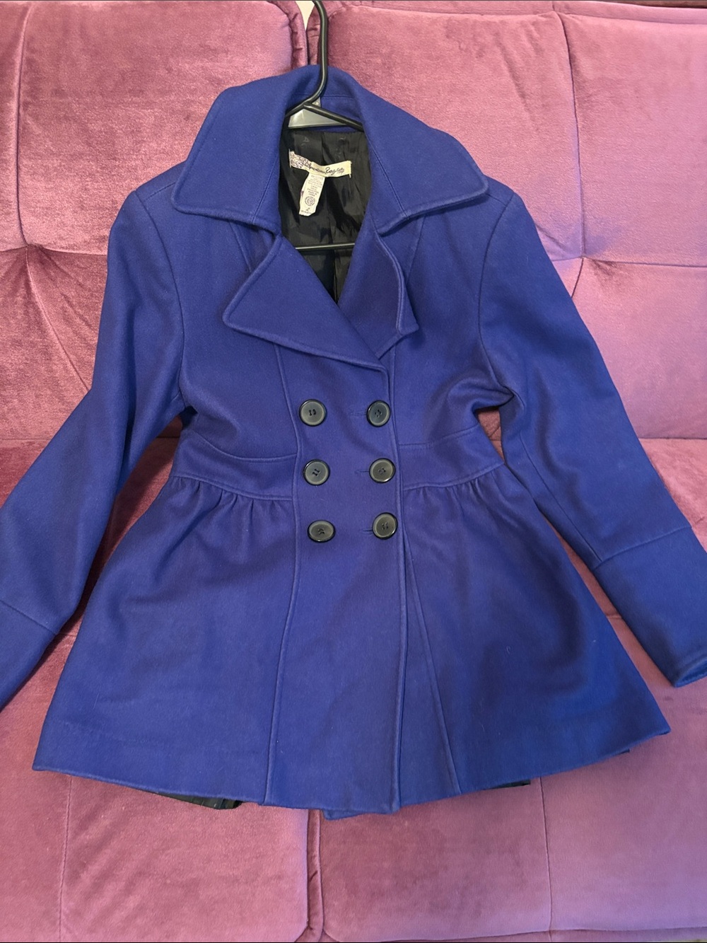 American Rag Royal Blue Double-Breasted Peacoat L Coat / Jacket